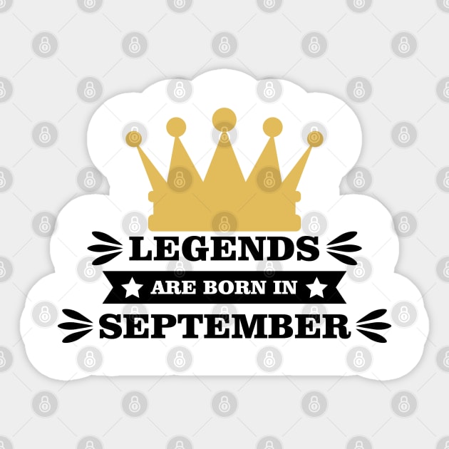 Legends Are Born In September Sticker by DesignWood Atelier